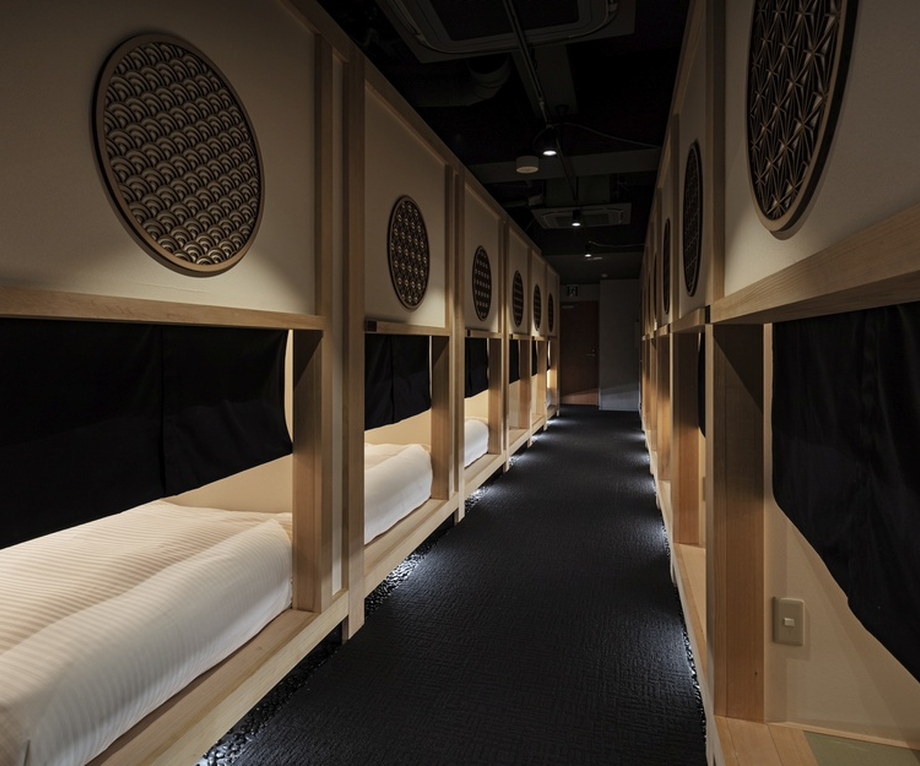 Compact Tokyo sleeping module with a mattress at floor level and no window